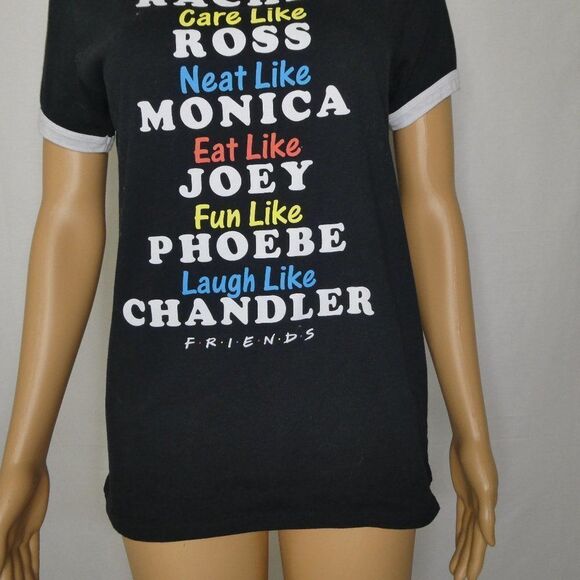 FRIENDS Ringer Tee T Shirt Ross Chandler Phoebe Lg - Picture 5 of 9